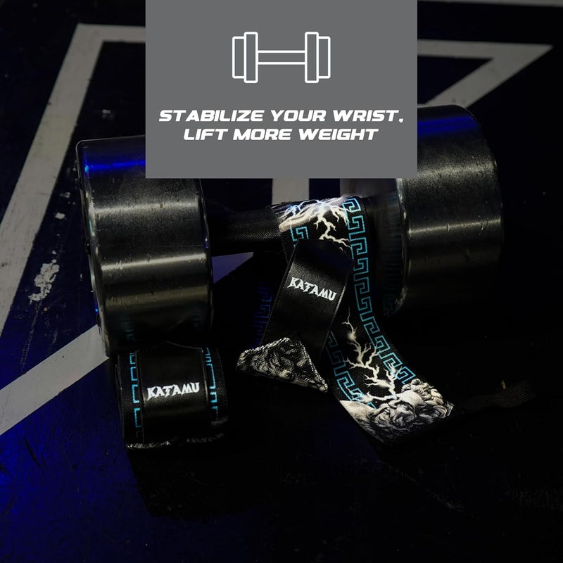 Katamu | Premium Wrist Straps | Wrist Support for Weighlifting, Powerlifting and Bodybuilding - Image 3